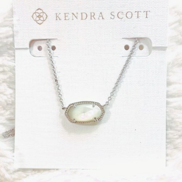 Kendra Scott Jewelry Kendra Scott Elsa Silver Pendant Necklace In White Kyocera Opal Poshmark